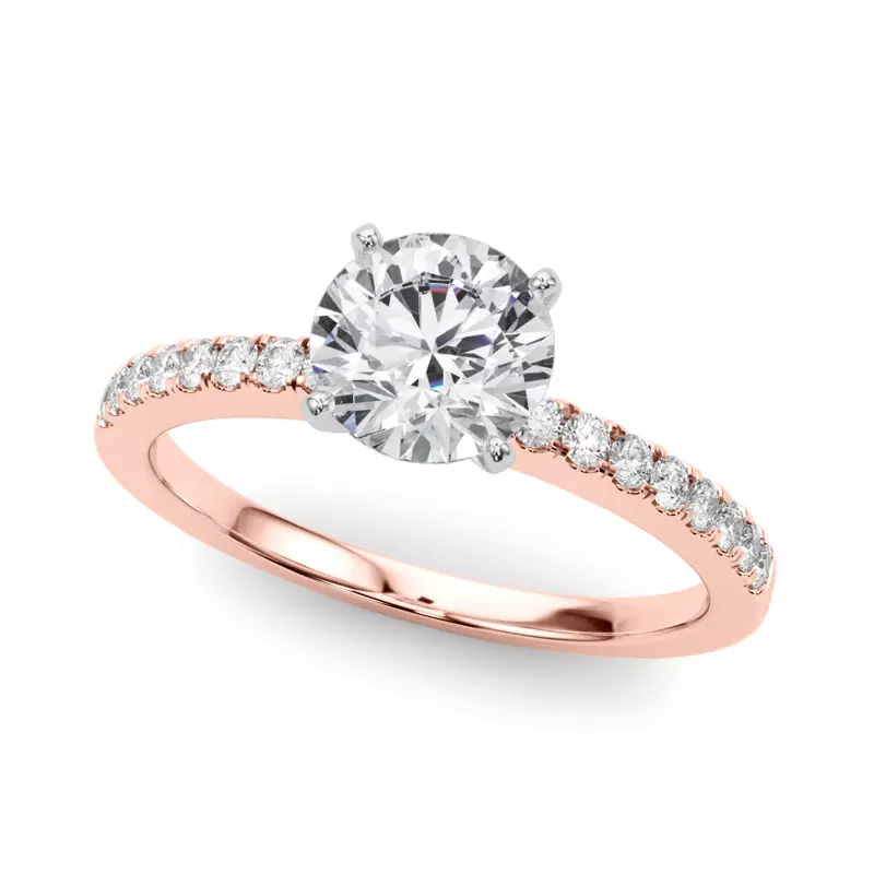 14K Rose Gold Maddison Pavé Diamond Engagement Ring
