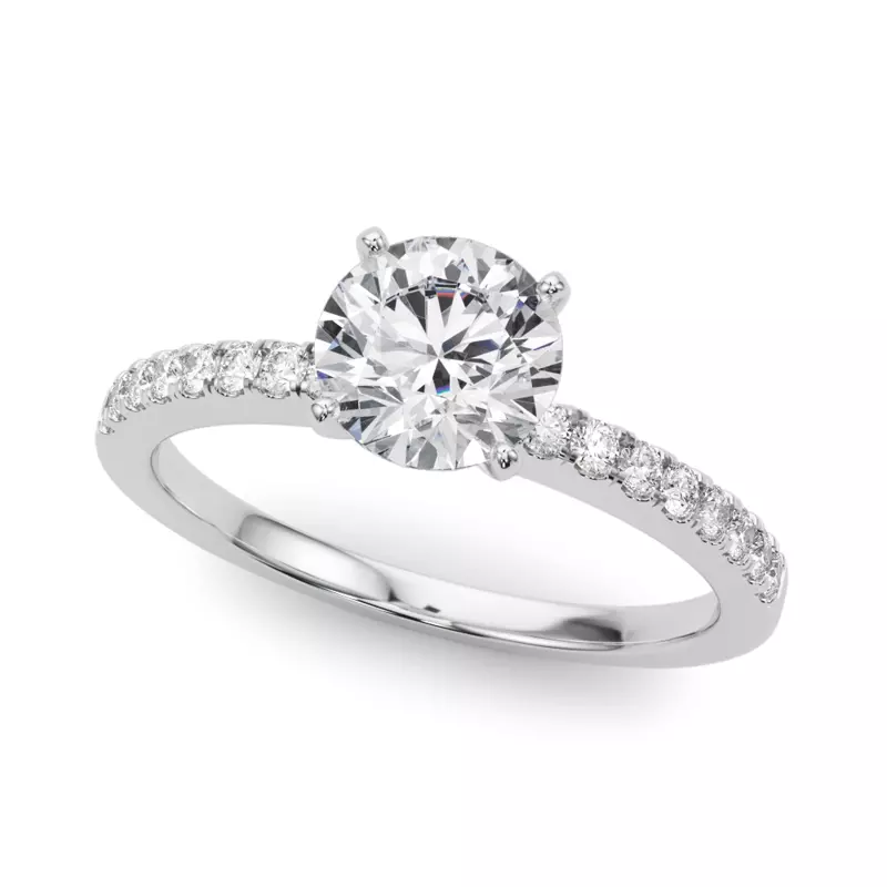 14K White Gold Maddison Pavé Diamond Engagement Ring