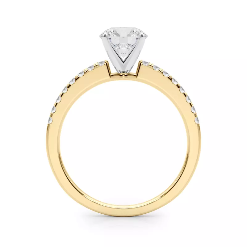 14K Yellow Gold Maddison Pavé Diamond Engagement Ring