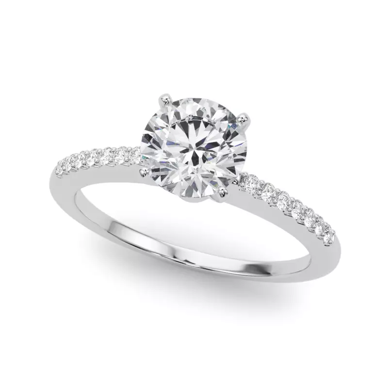 18K White Gold Cali French Pavé Diamond Engagement Ring