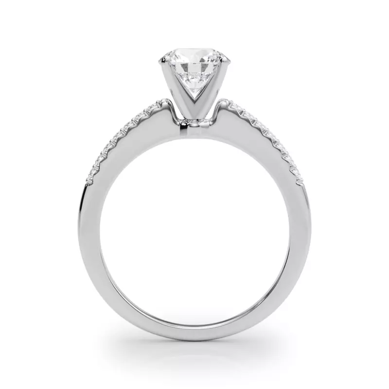 18K White Gold Cali French Pavé Diamond Engagement Ring