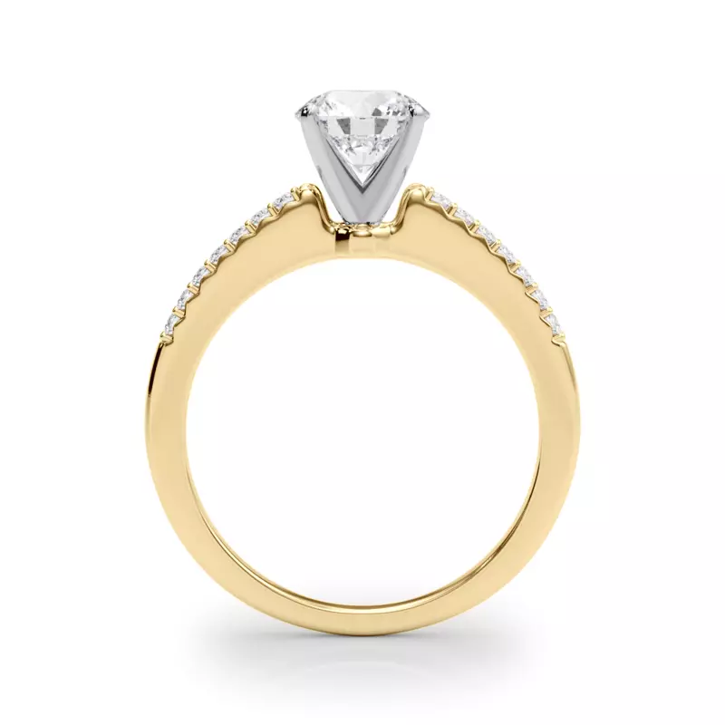 18K Yellow Gold Cali French Pavé Diamond Engagement Ring
