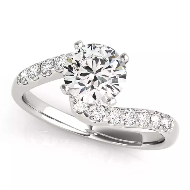 Platinum Zyla Diamond Bypass Engagement Ring