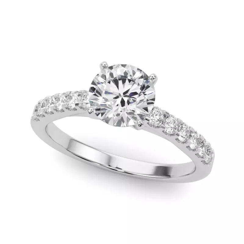 Platinum Della Classic Diamond Cathedral Engagement Ring
