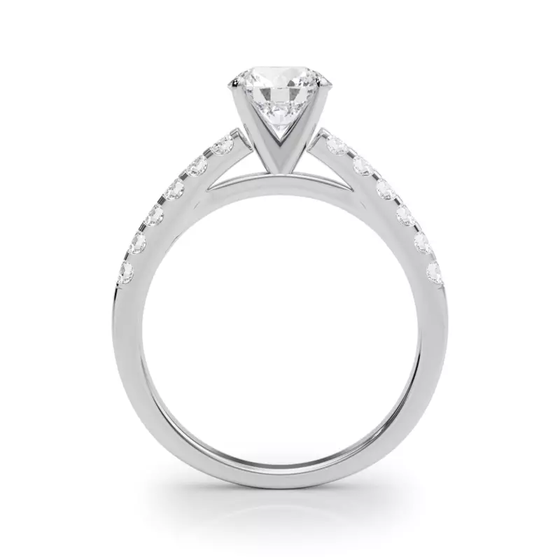 Platinum Della Classic Diamond Cathedral Engagement Ring