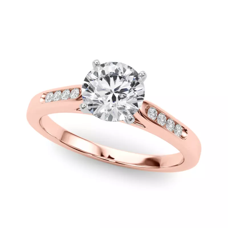 14K Rose Gold Solene Diamond Channel Engagement Ring