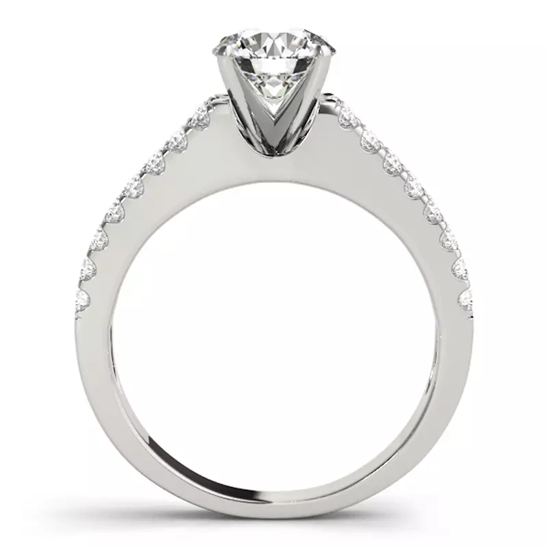 14K White Gold Norma 2 Row Diamond Engagement Ring