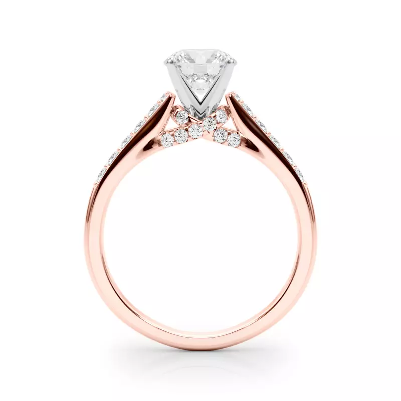 14K Rose Gold Navi Pavé Diamond Engagement Ring