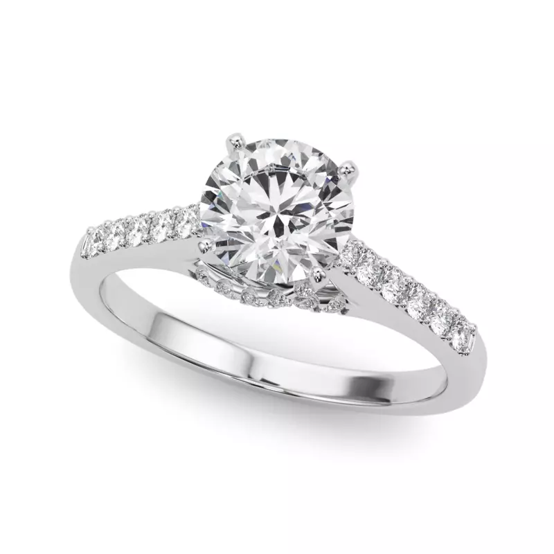 Platinum Navi Pavé Diamond Engagement Ring