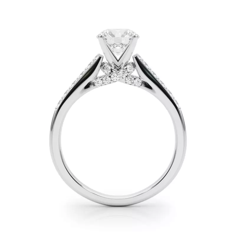 Platinum Navi Pavé Diamond Engagement Ring