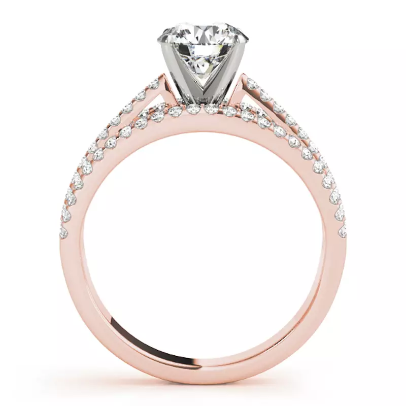 14K Rose Gold Salma 3 Row Pavé Diamond Engagement Ring