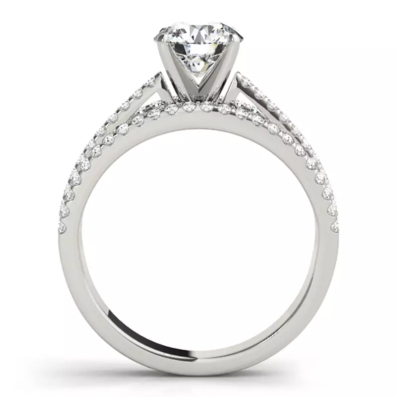 14K White Gold Salma 3 Row Pavé Diamond Engagement Ring