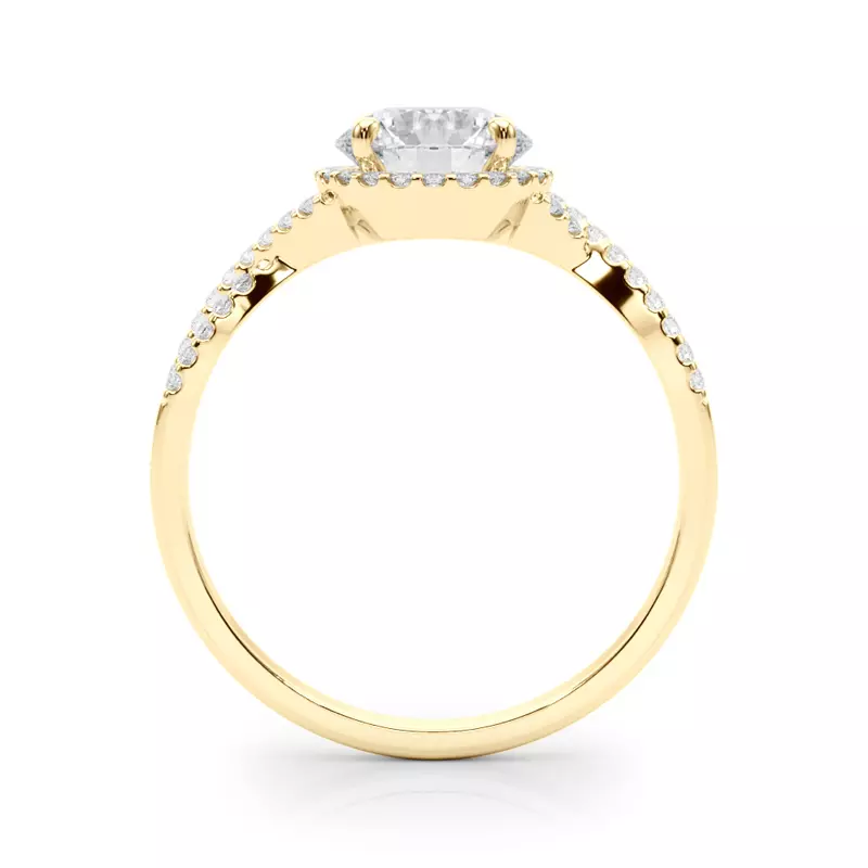14K Yellow Gold Leanna Halo Engagement Ring