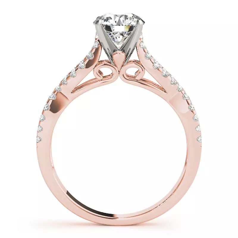 14K Rose Gold Regan 2 Row Pavé Diamond Engagement Ring