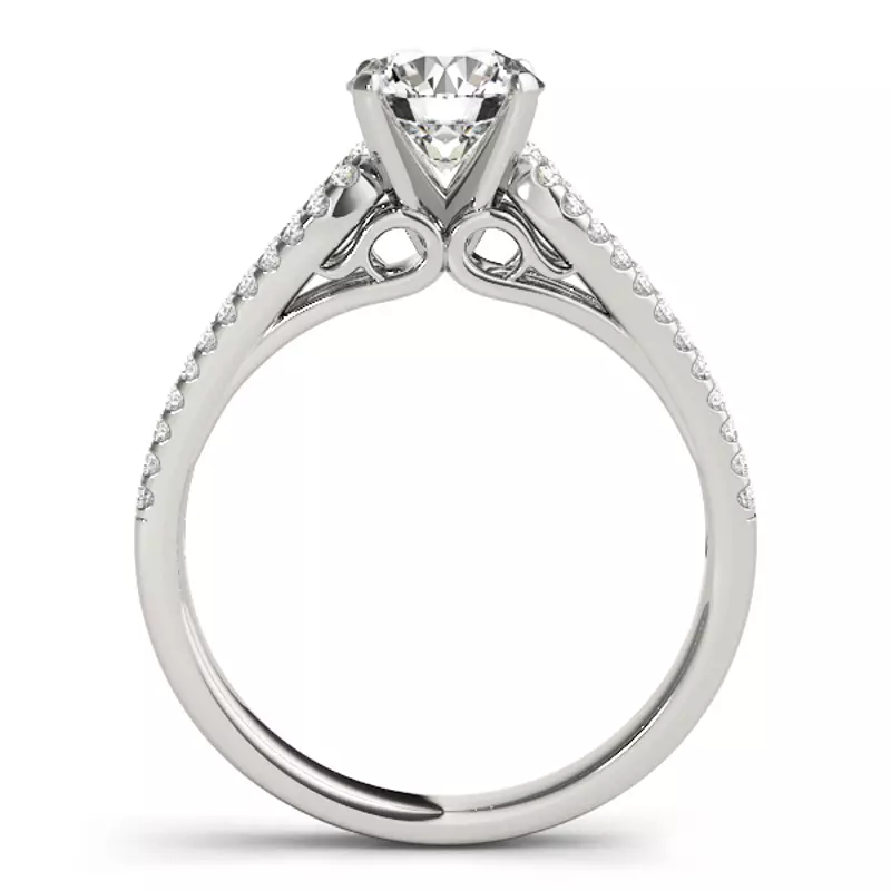 18K White Gold Aliana 2 Row Pavé Diamond Engagement Ring