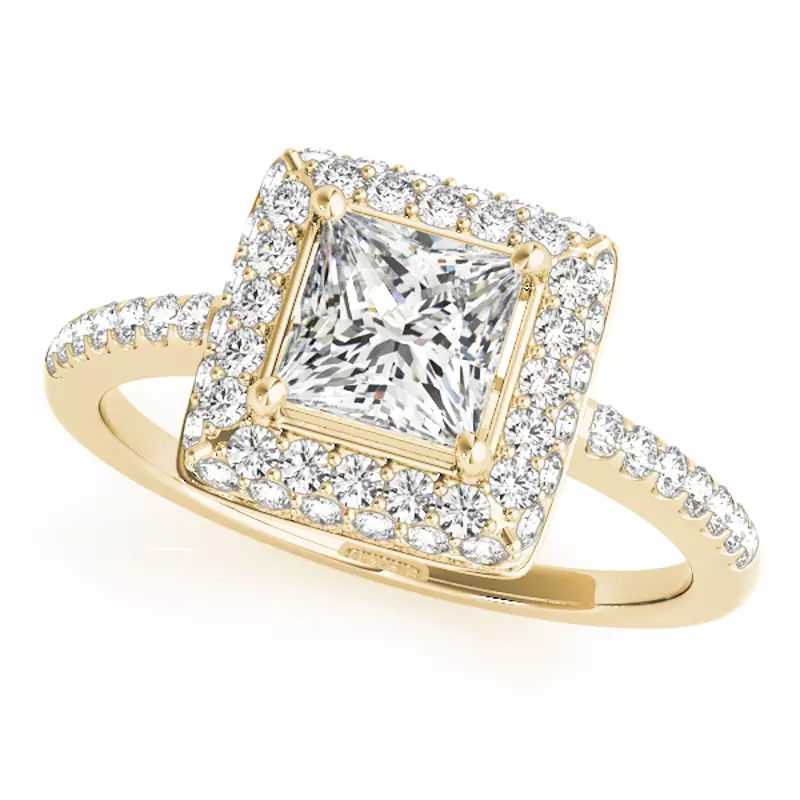 14K Yellow Gold Arabella Halo Engagement Ring