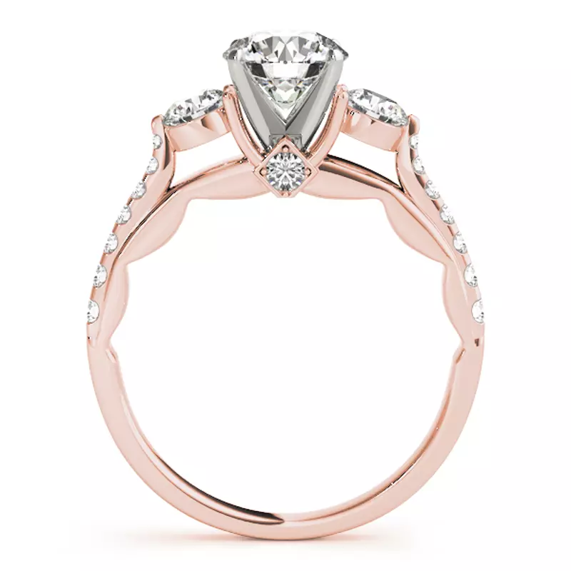 14K Rose Gold Jayla Three Stone Engagement Ring