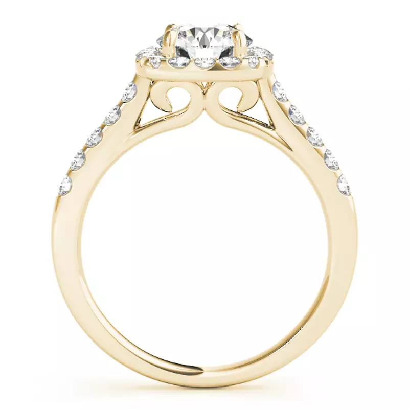14K Yellow Gold Victoria Halo Engagement Ring