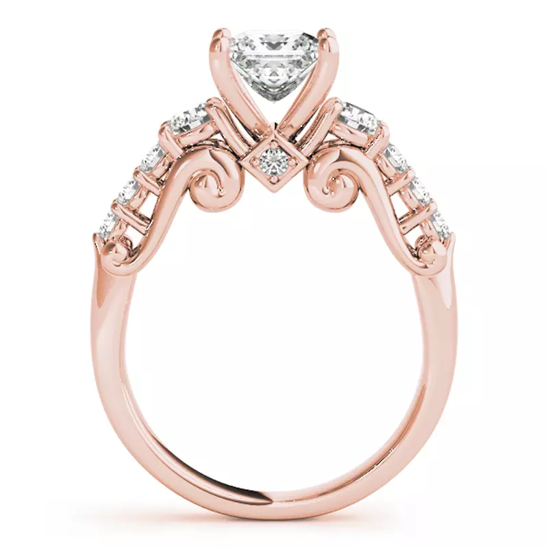 14K Rose Gold Everett Three Stone Engagement Ring