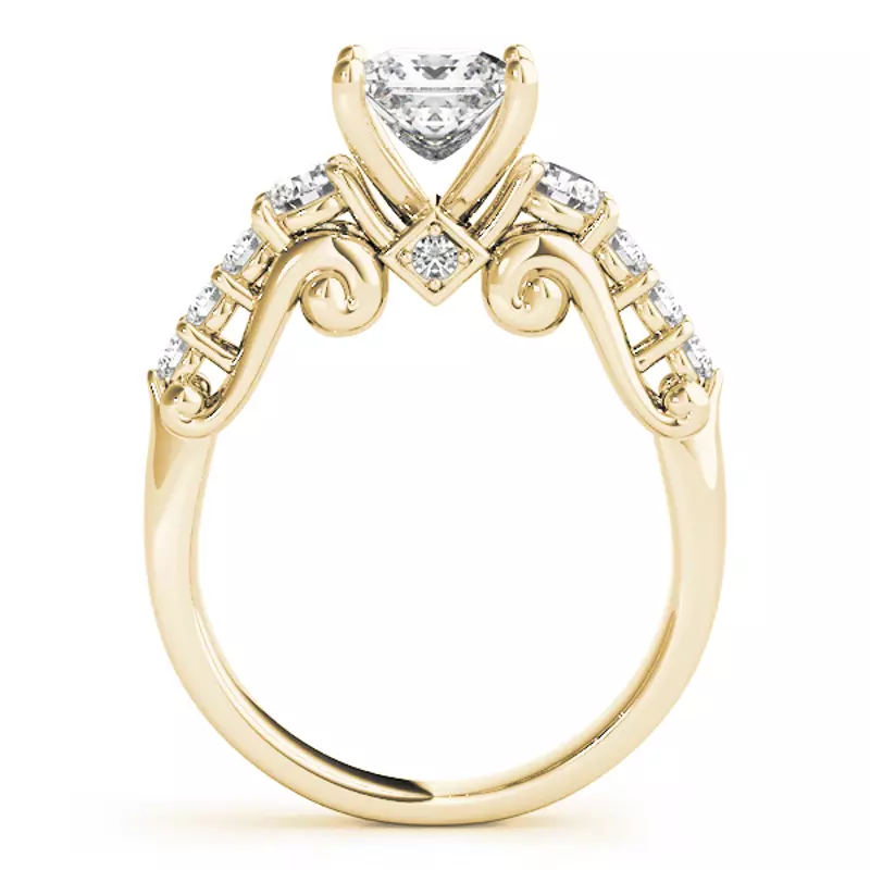 14K Yellow Gold Everett Three Stone Engagement Ring