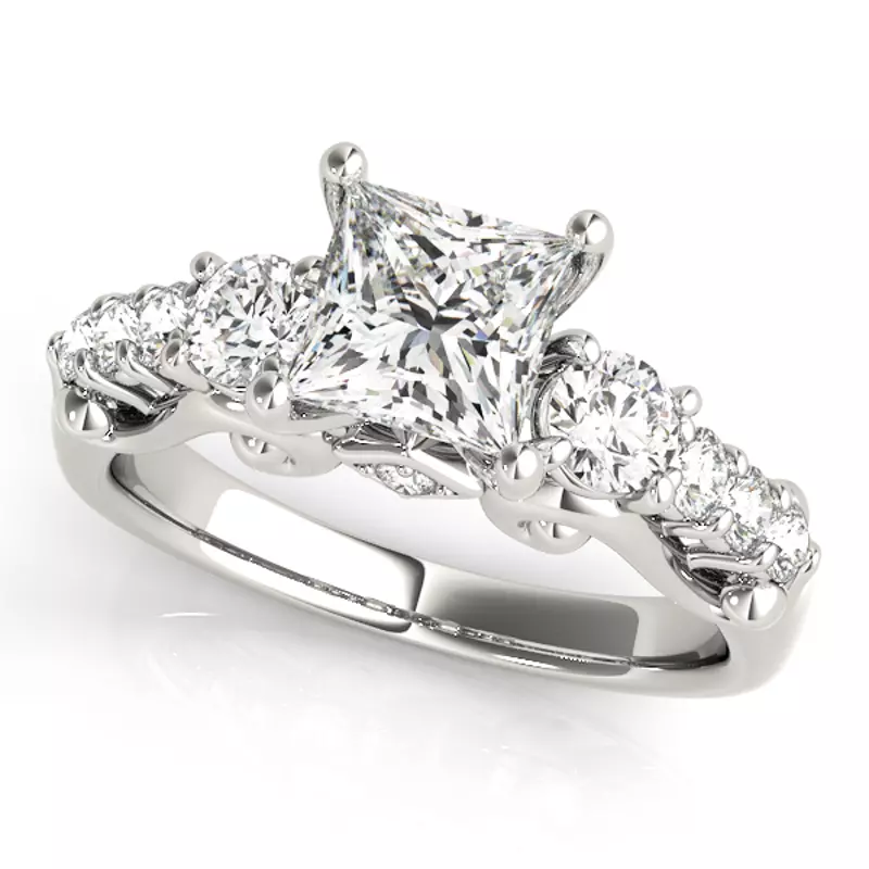 Sedona Hidden Halo Engagement Ring - 14K White Gold