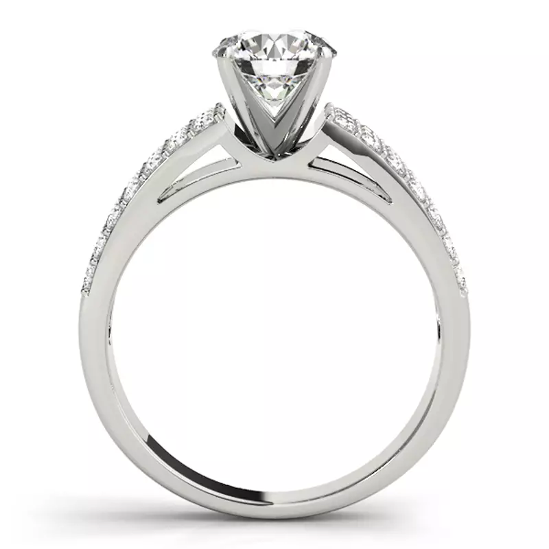 Platinum Selma 3 Row Pavé Diamond Engagement Ring