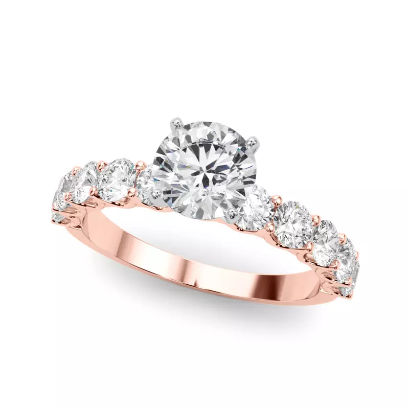 14K Rose Gold Kinsey Shared Prong Diamond Engagement Ring