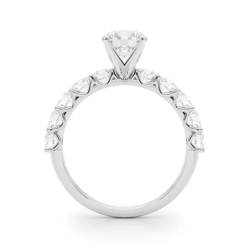 14K White Gold Kinsey Shared Prong Diamond Engagement Ring