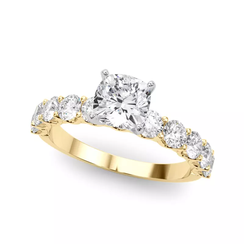 18K Yellow Gold Kinsey Shared Prong Diamond Engagement Ring