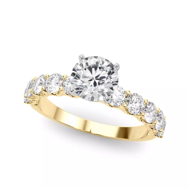 18K Yellow Gold Kinsey Shared Prong Diamond Engagement Ring