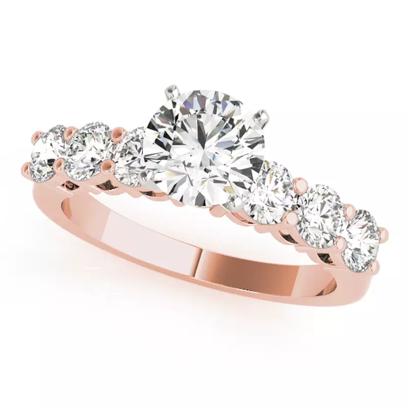14K Rose Gold Alison Shared Prong Engagement Ring