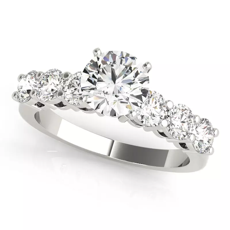 14K White Gold Alison Shared Prong Engagement Ring