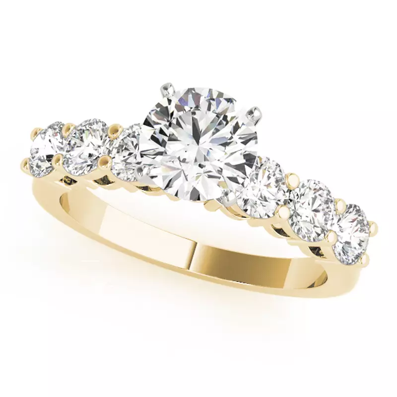 18K Yellow Gold Alison Shared Prong Engagement Ring
