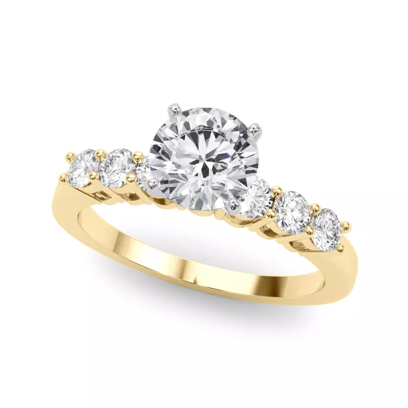 Hayley Scattered Diamond Engagement Ring - 14K White Gold