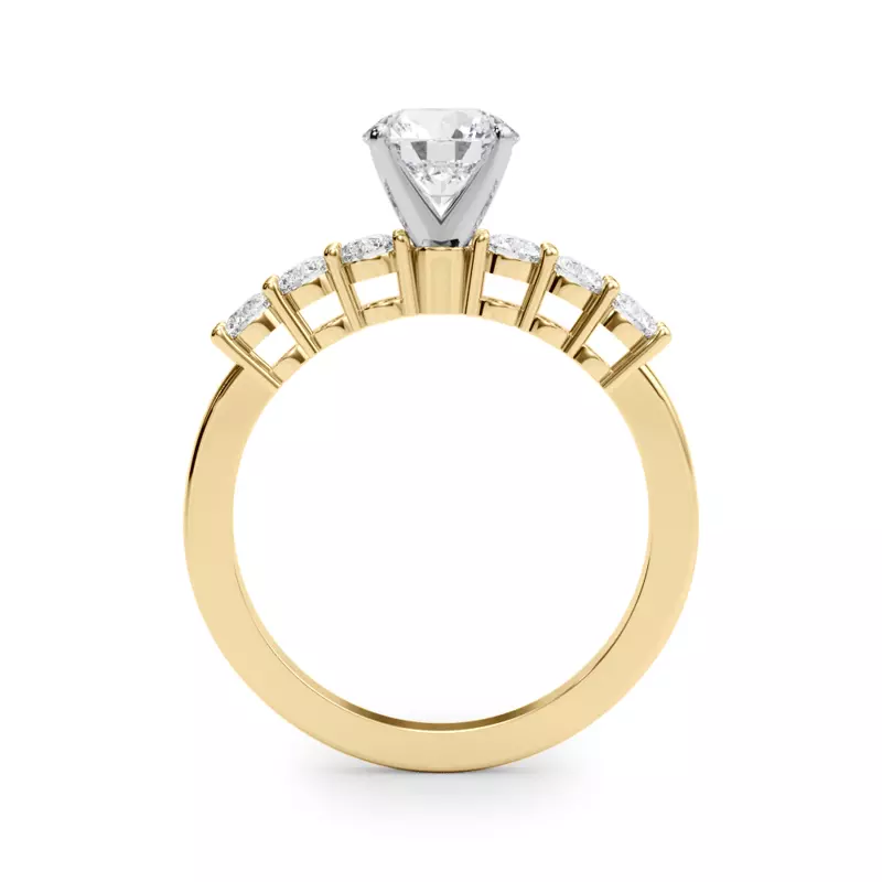 18K Yellow Gold Abby Shared Prong Engagement Ring
