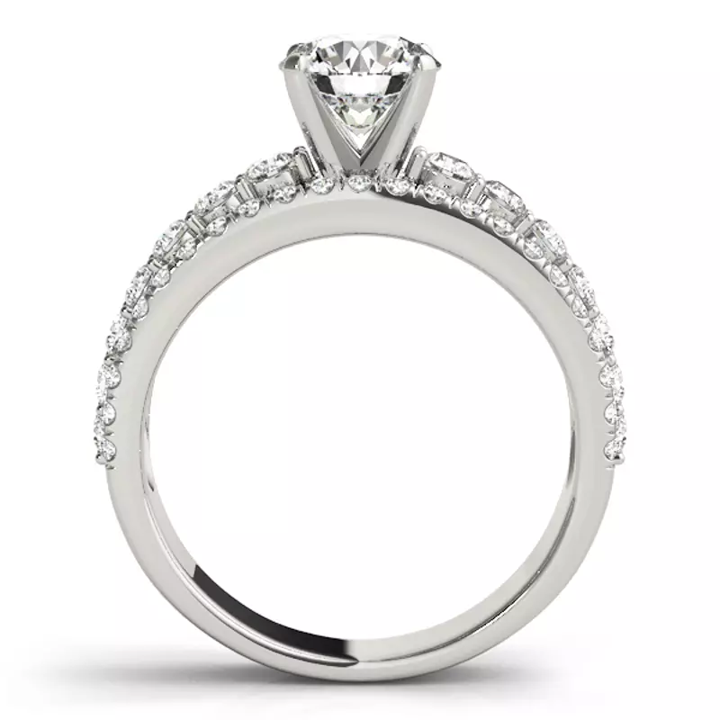 Platinum Atria 3 Row Diamond Engagement Ring