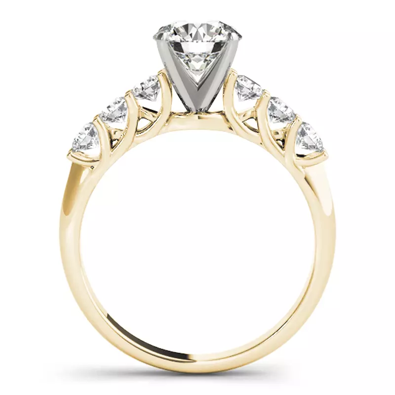 18K Yellow Gold Monica Shared Prong Engagement Ring
