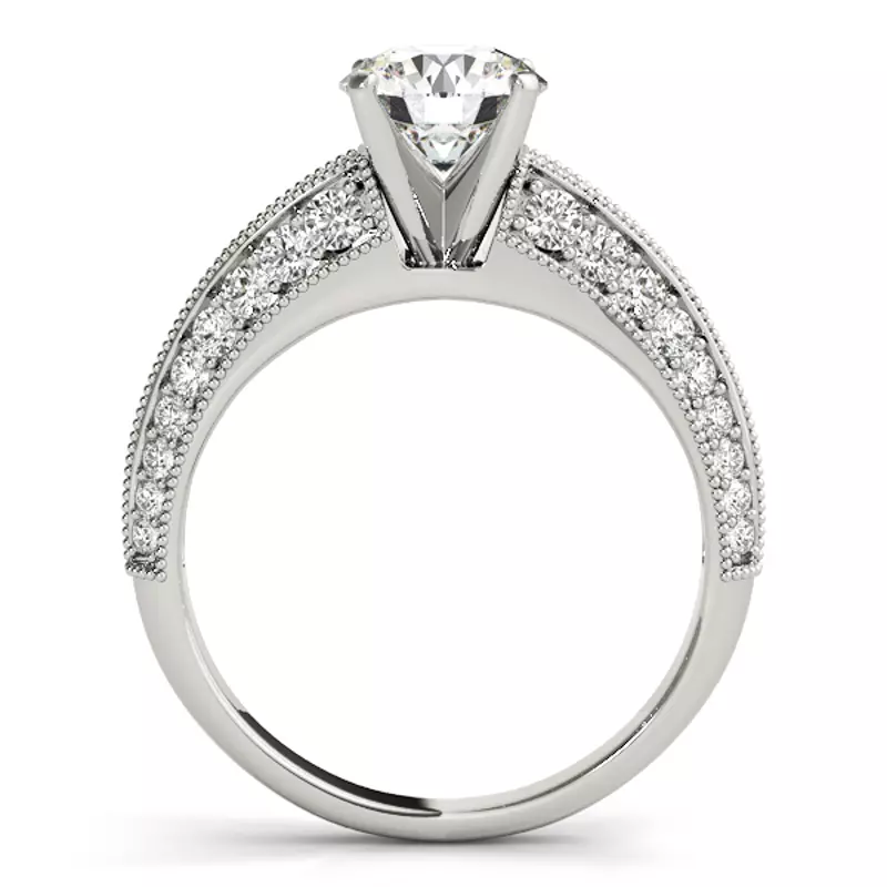 18K White Gold Angelique Vintage Inspired Engagement Ring