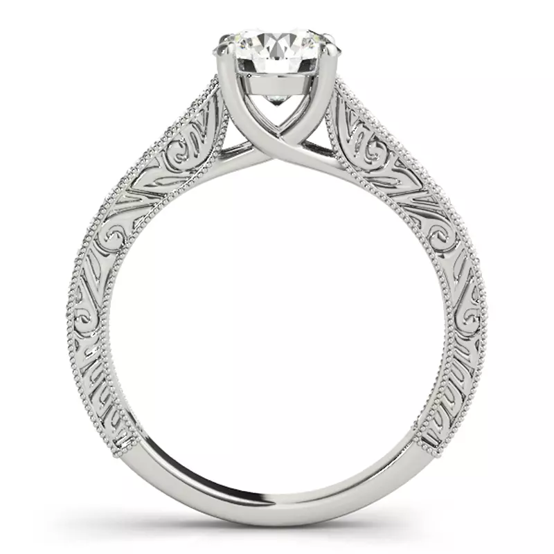 14K White Gold Lorelei Vintage Inspired Engagement Ring