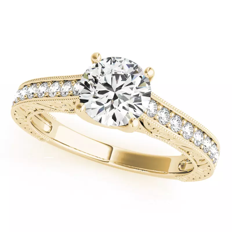 14K Yellow Gold Lorelei Vintage Inspired Engagement Ring