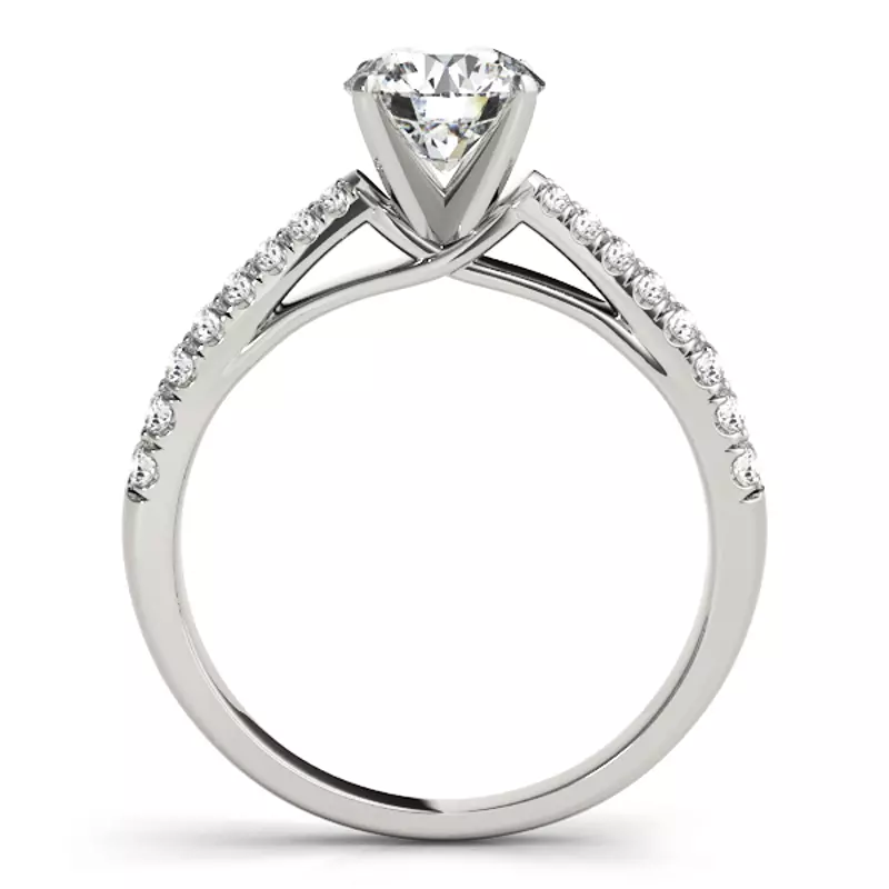 Platinum Whitney 2 Row Pavé Diamond Engagement Ring
