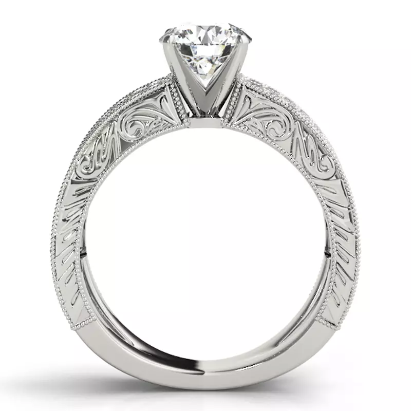 14K White Gold Raelynn Vintage Inspired Engagement Ring