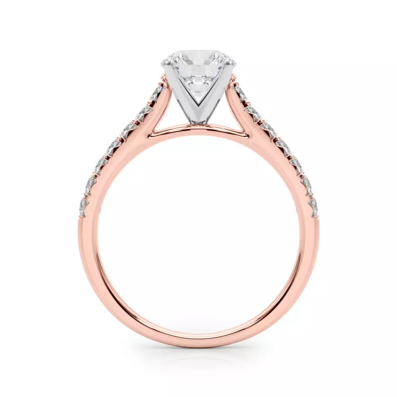 14K Rose Gold Rhya French Pavé Diamond Engagement Ring