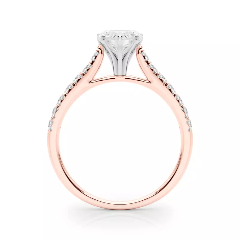 14K Rose Gold Rhya French Pavé Diamond Engagement Ring