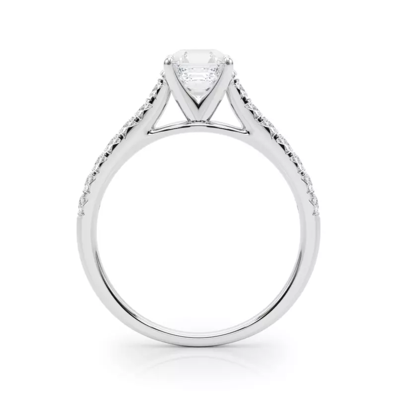 14K White Gold Rhya French Pavé Diamond Engagement Ring