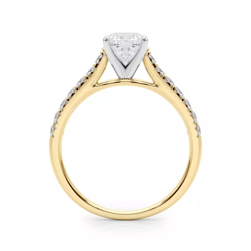 14K Yellow Gold Rhya French Pavé Diamond Engagement Ring