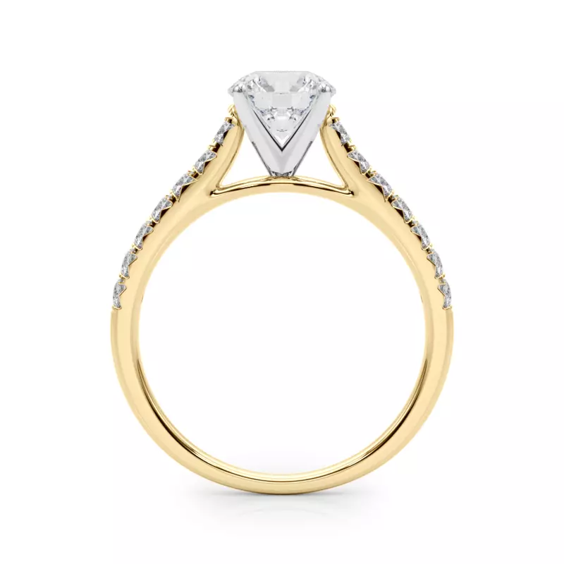 14K Yellow Gold Rhya French Pavé Diamond Engagement Ring