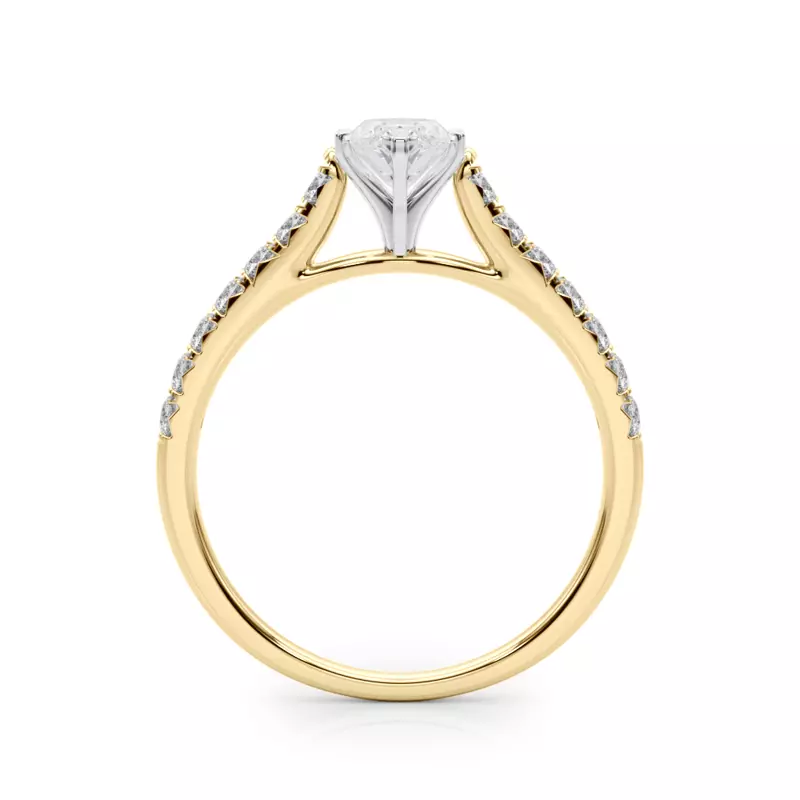 14K Yellow Gold Rhya French Pavé Diamond Engagement Ring