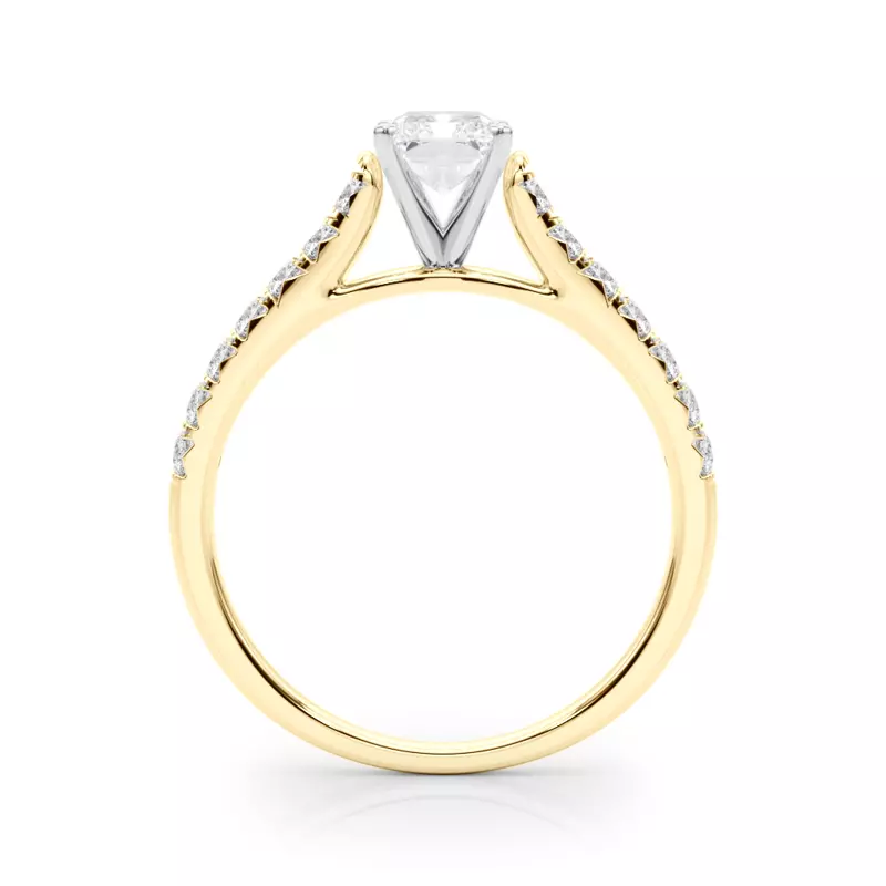 14K Yellow Gold Rhya French Pavé Diamond Engagement Ring