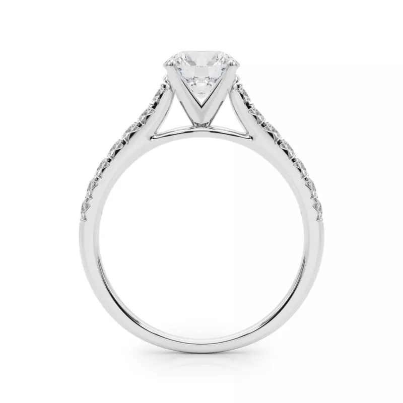18K White Gold Rhya French Pavé Diamond Engagement Ring